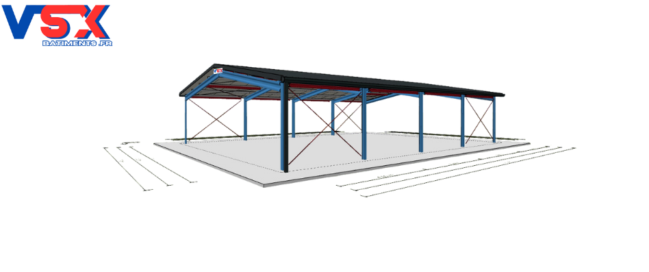 Hangar 17 x 20 m. hauteur 3 m