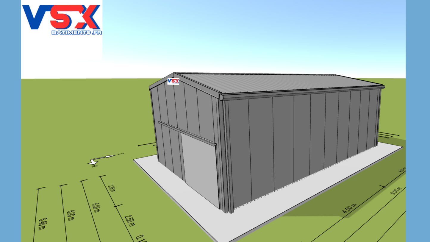 Hangar 6 x 10 m. hauteur 3,5 m
